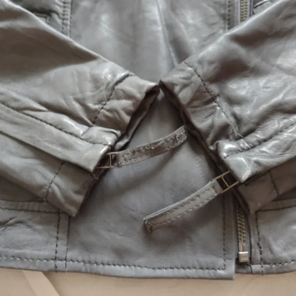 Boden limited edition leather biker Moto cropped asymmetric jacket